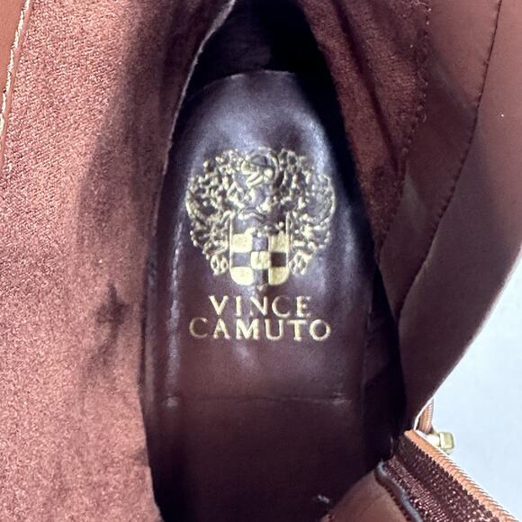 Vince Camuto Bembonie Ankle Boots Burgundy Suede Women's 7M Gold Buckle New - Picture 11 of 13